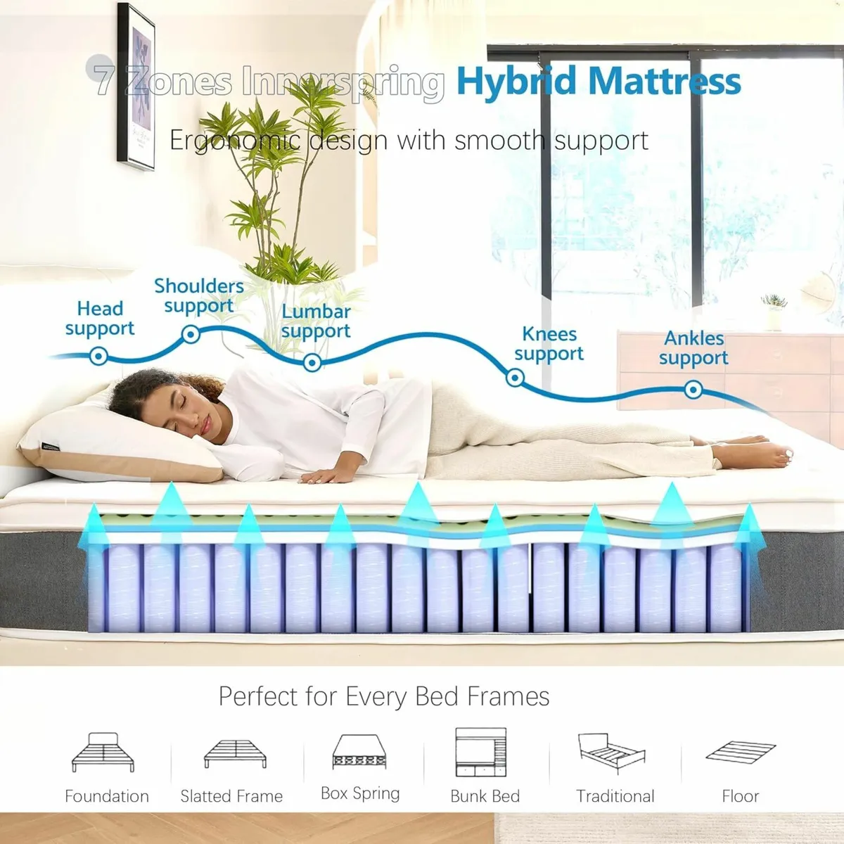 Double Mattresses Memory Foam Comfort 135x190x30cm - Image 2