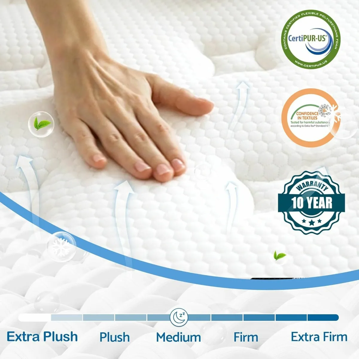 Double Mattresses Memory Foam Comfort 135x190x30cm - Image 3