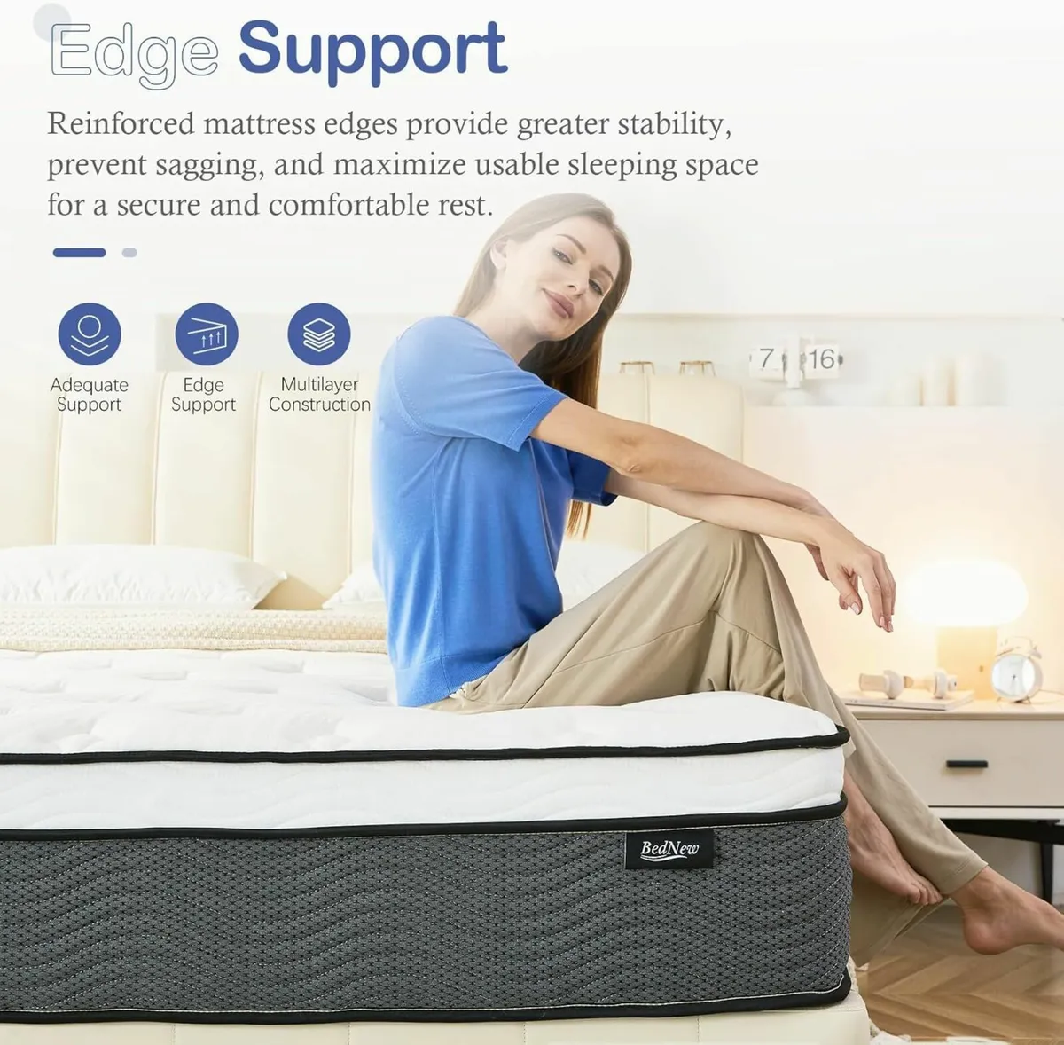 Double Mattress Breathable Foam comfort 135x190x28 - Image 3