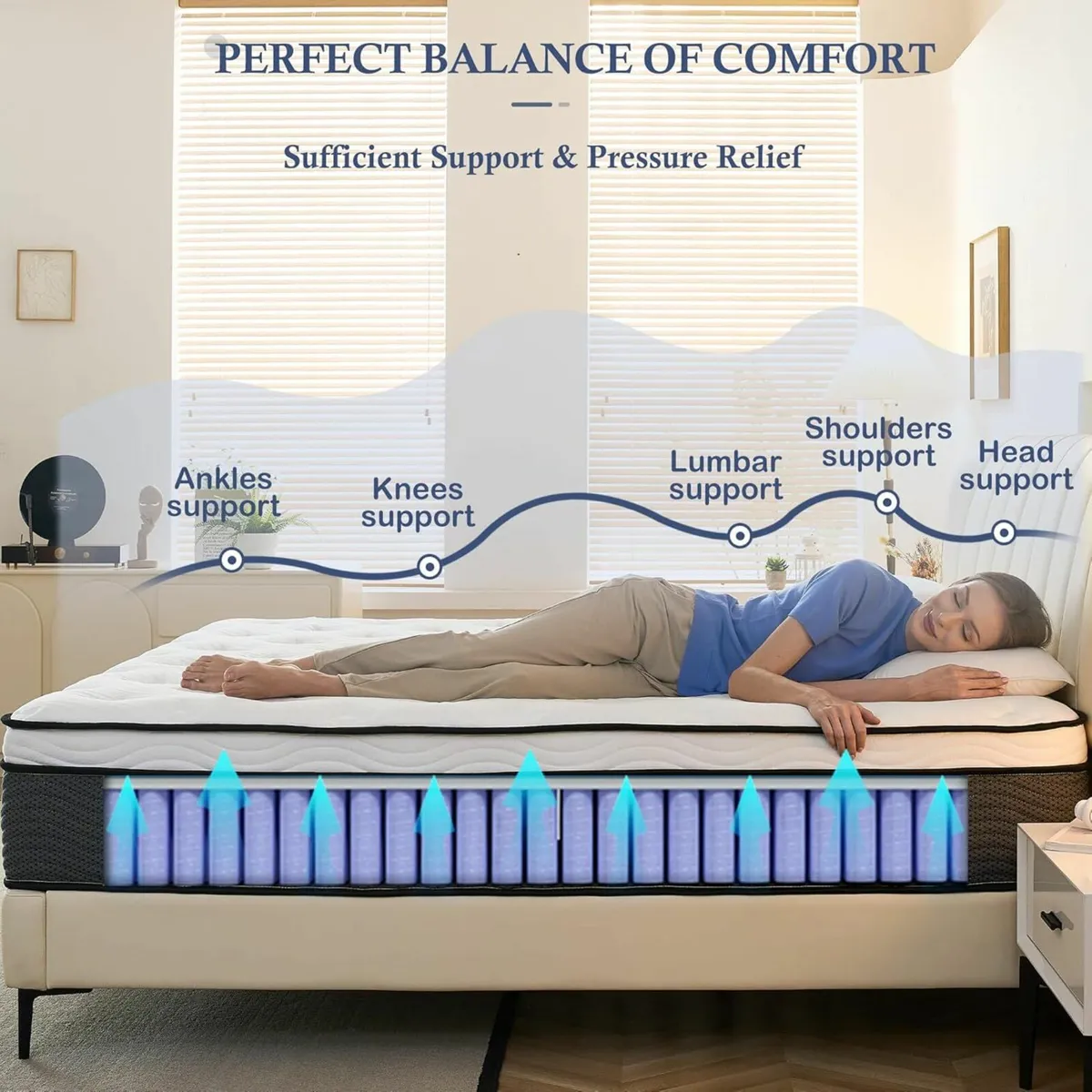 Double Mattress Breathable Foam comfort 135x190x28 - Image 4