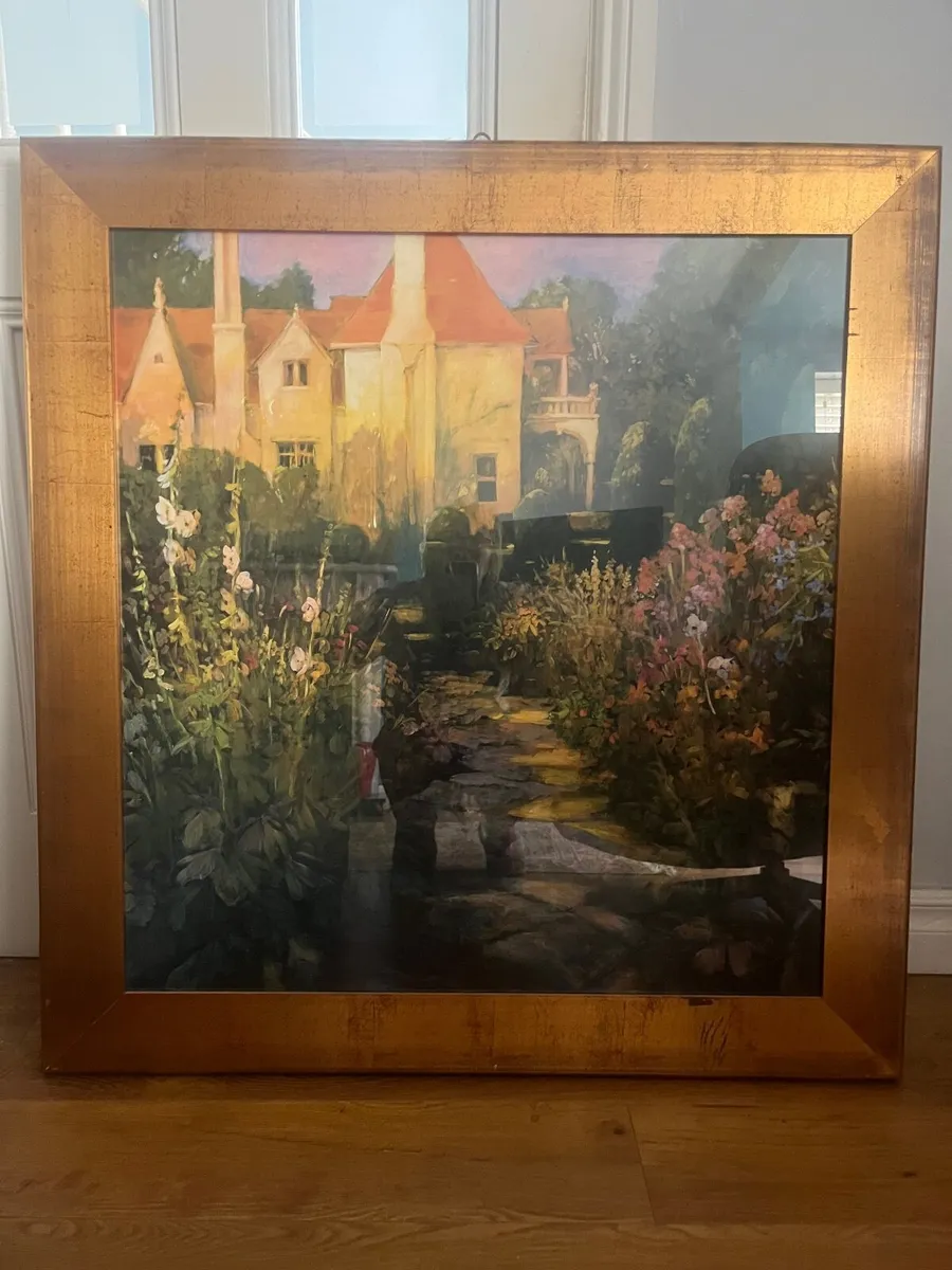 Fine Art framed beautiful garden scene - Image 1