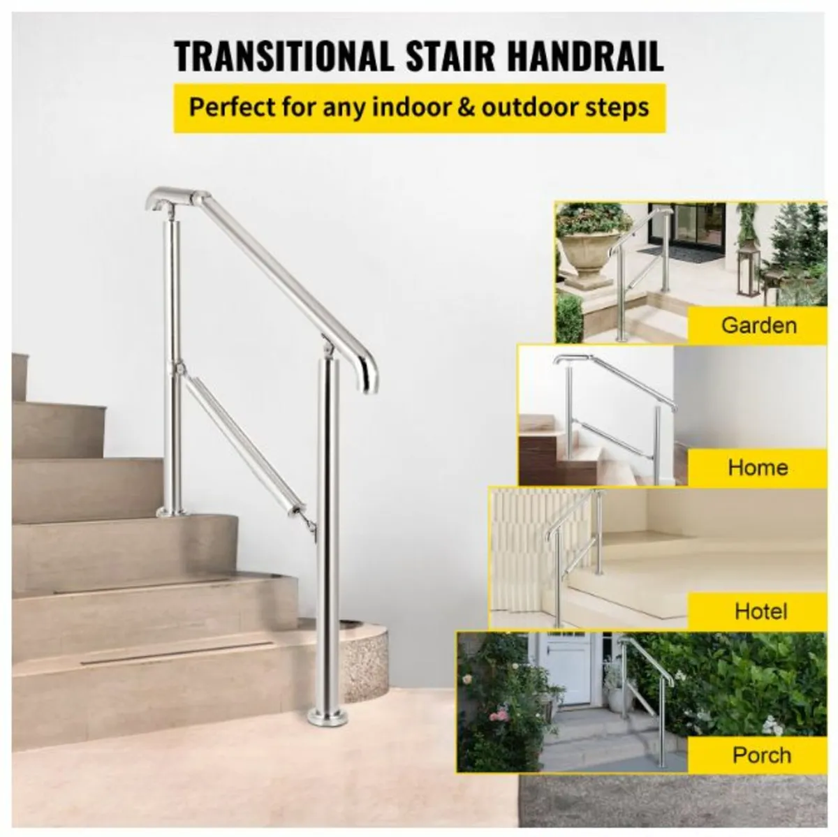 3 steps Rail Stainless Steel Transition Handrail - Image 2