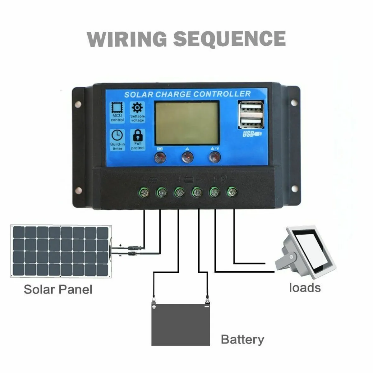Solar Charge Controller 12V/24V 30A for boat Solar - Image 4