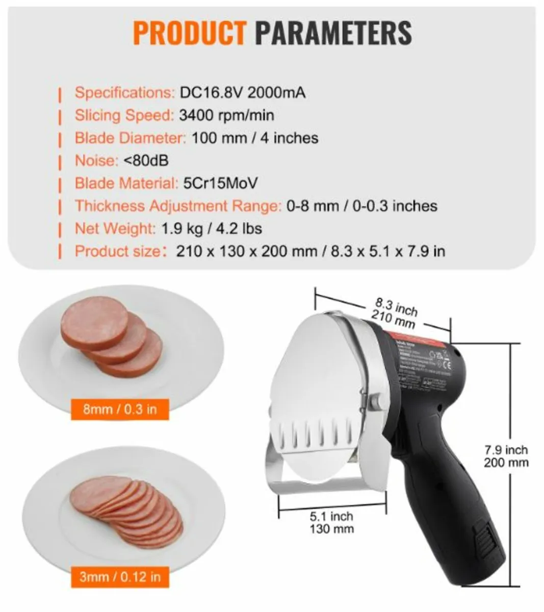 Electric Wireless Turkish Barbecue Knife 2 Blades - Image 2