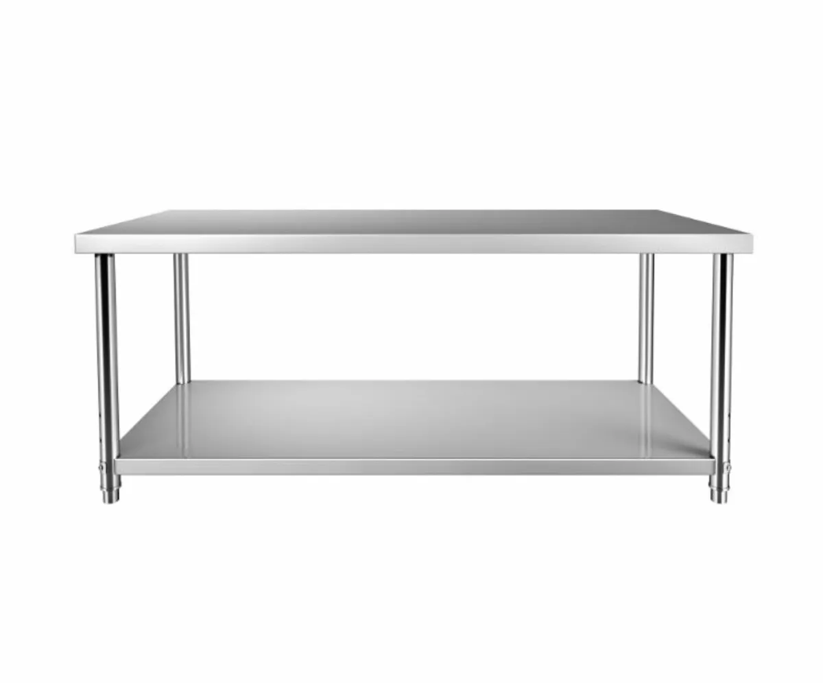 Heavy Duty Metal Worktable + Adjustable Undershelf - Image 2