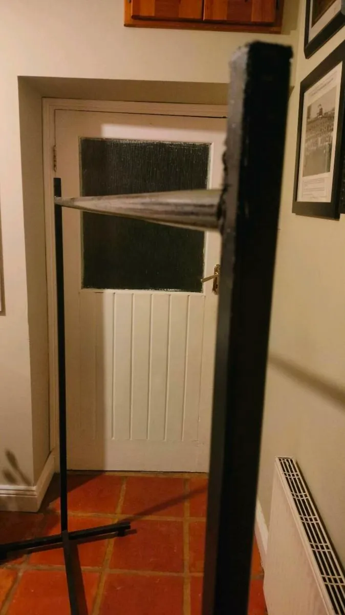 Large steel black clothes rail, one solid piece. - Image 4