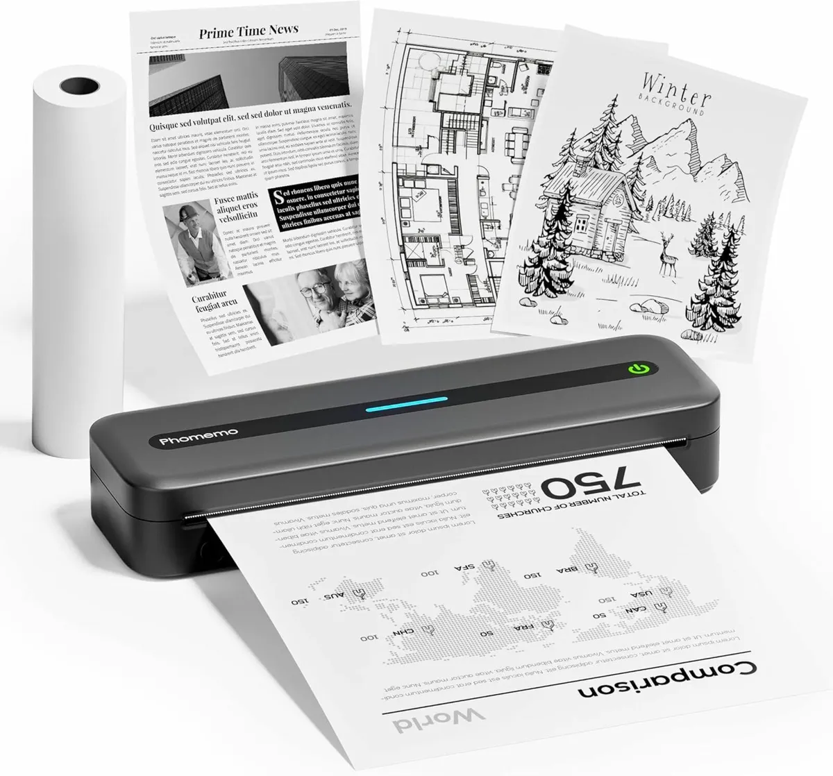 Compact Portable A4 Printer Thermal Phomemo M832 3 - Image 1