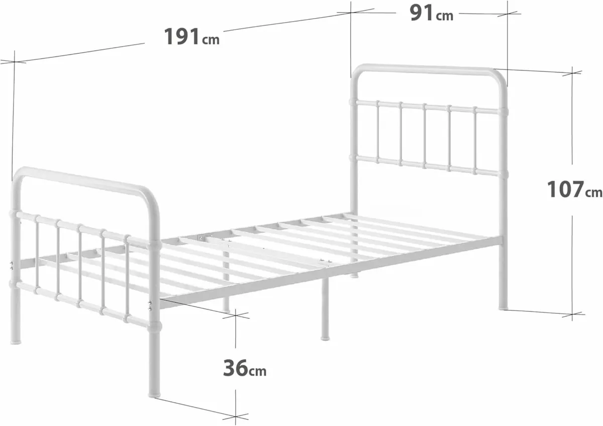 Single Bed frame - Bed 90x190 cm - 36 cm Height - Image 3