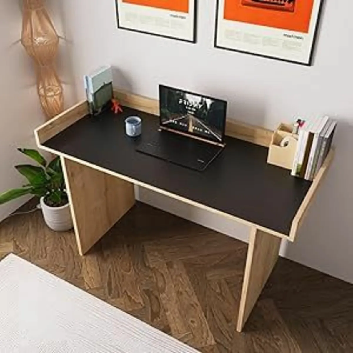 117cm Home Office Desk Elegant Writing Table black - Image 1