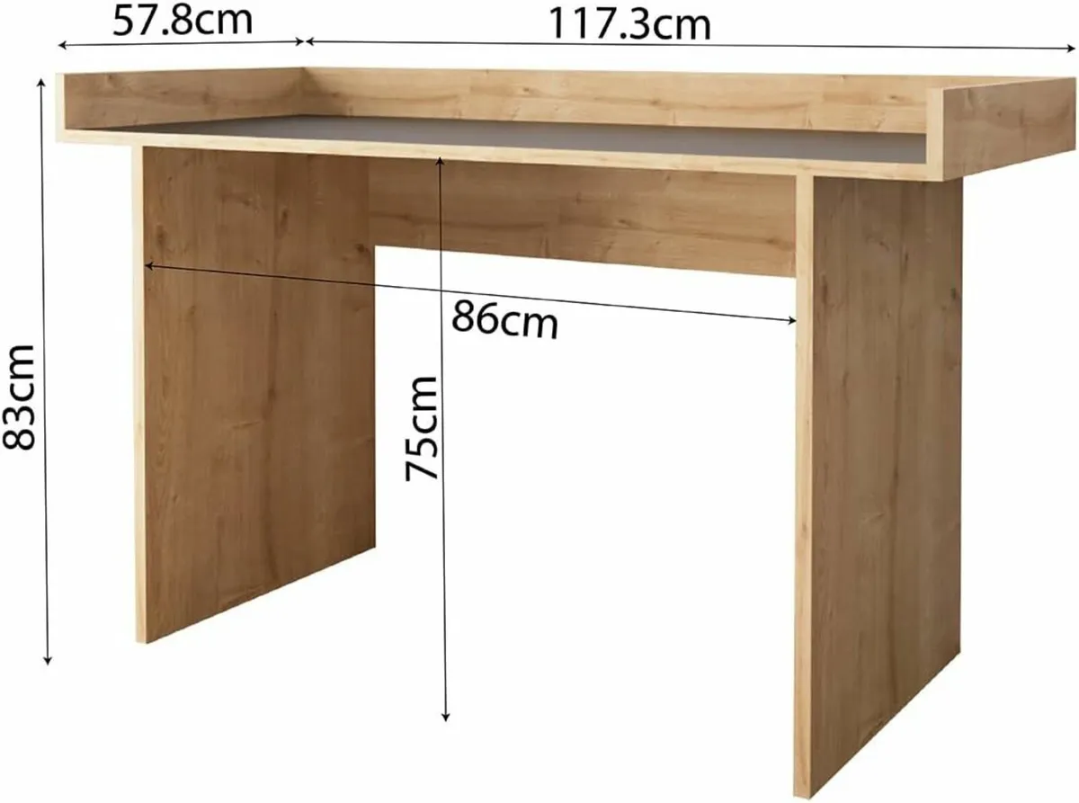 117cm Home Office Desk Elegant Writing Table black - Image 4