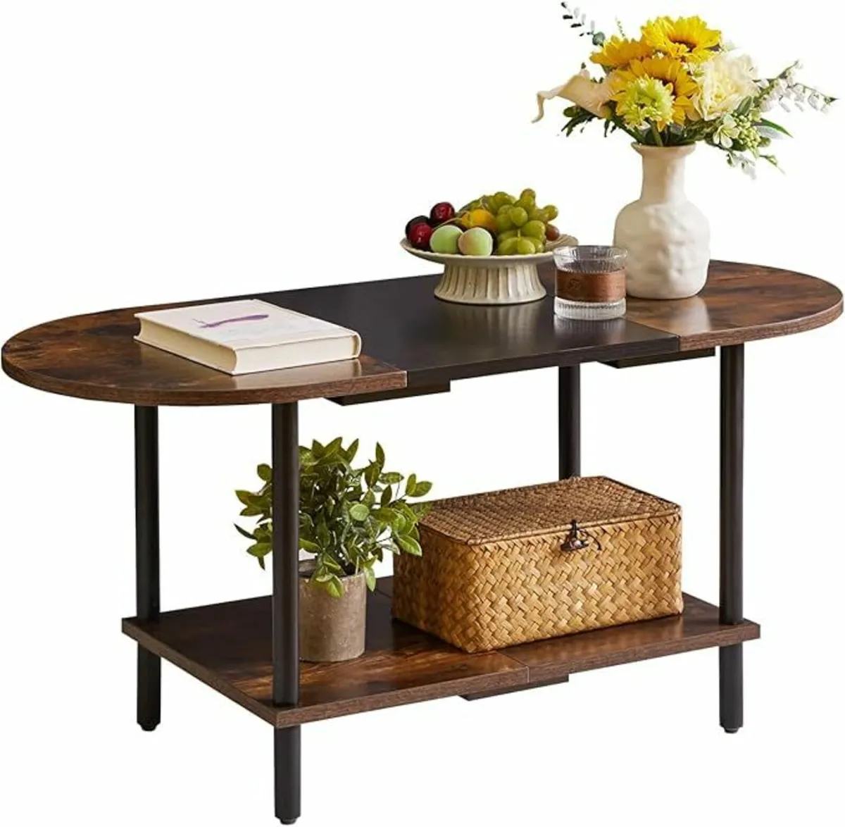 Coffee Table, Oval Center Table Living Room Home - Image 4