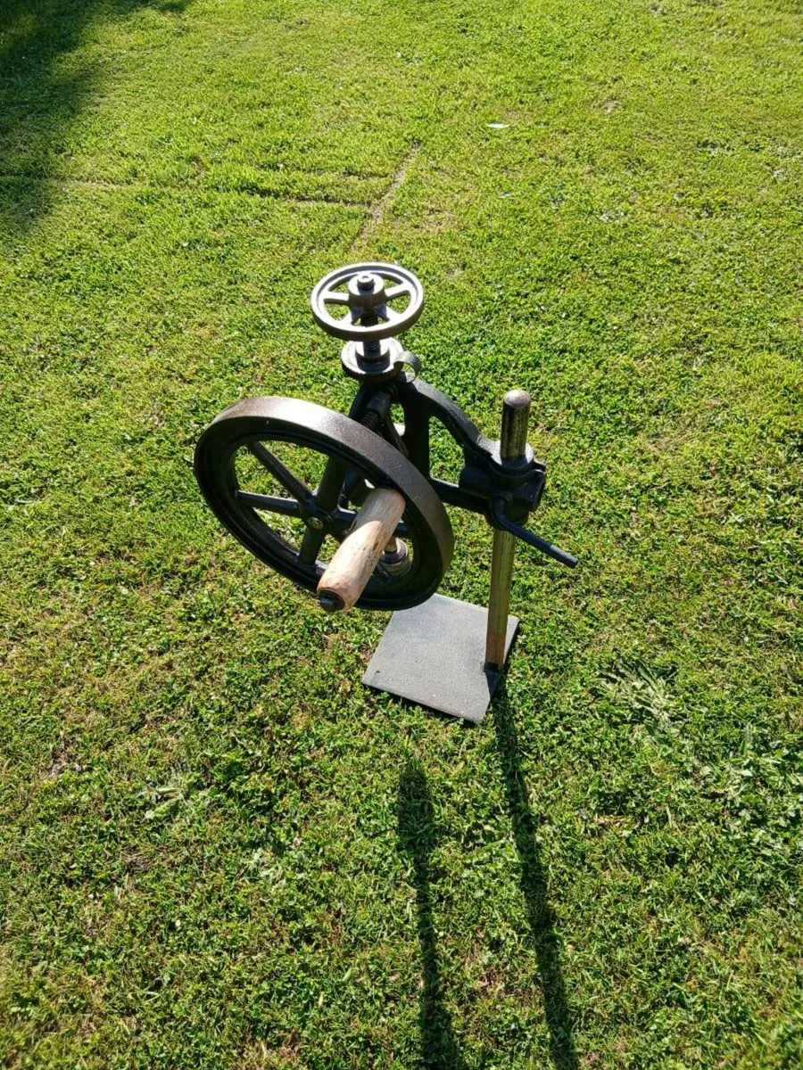 Antique Cast Iron Steel Drill Press - Image 2
