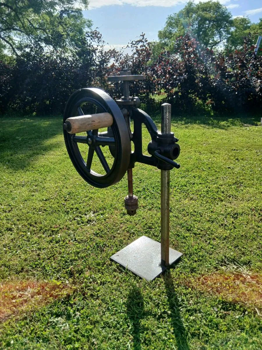 Antique Cast Iron Steel Drill Press - Image 3