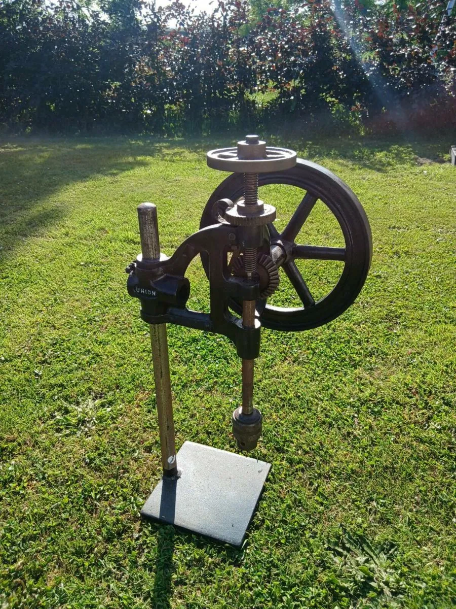 Antique Cast Iron Steel Drill Press - Image 4