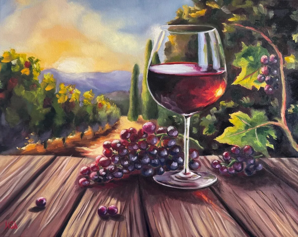 Oil painting wine grape - Image 1