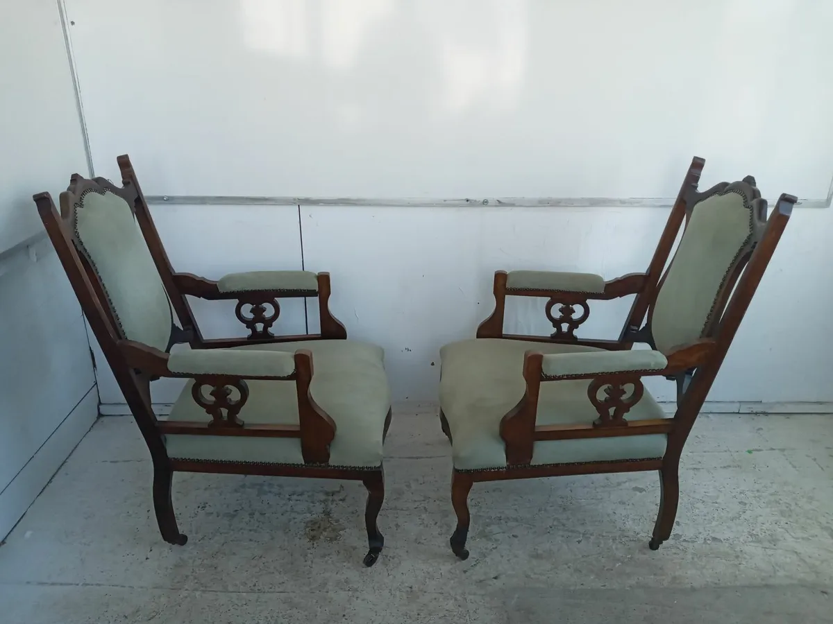 2 x Old Armchairs for Sale - Image 4
