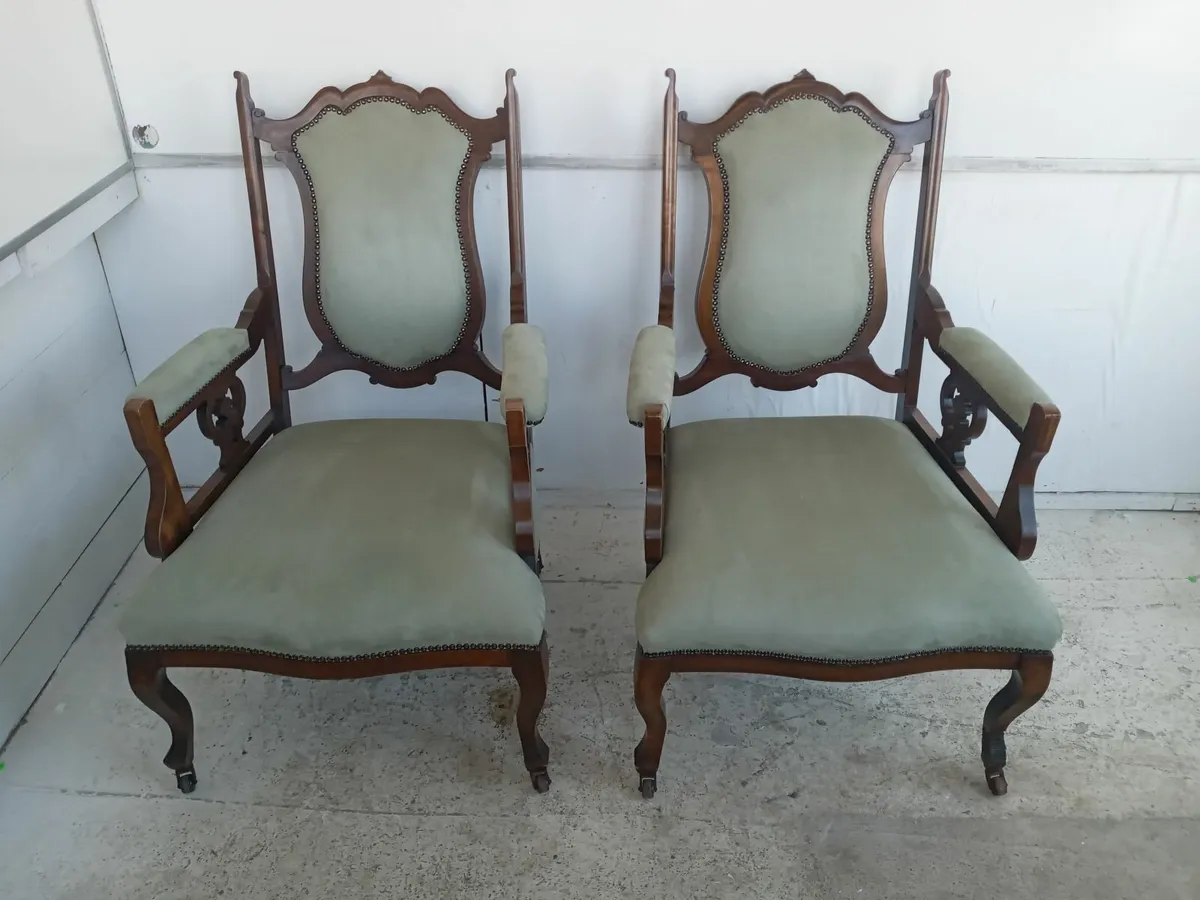 2 x Old Armchairs for Sale - Image 1