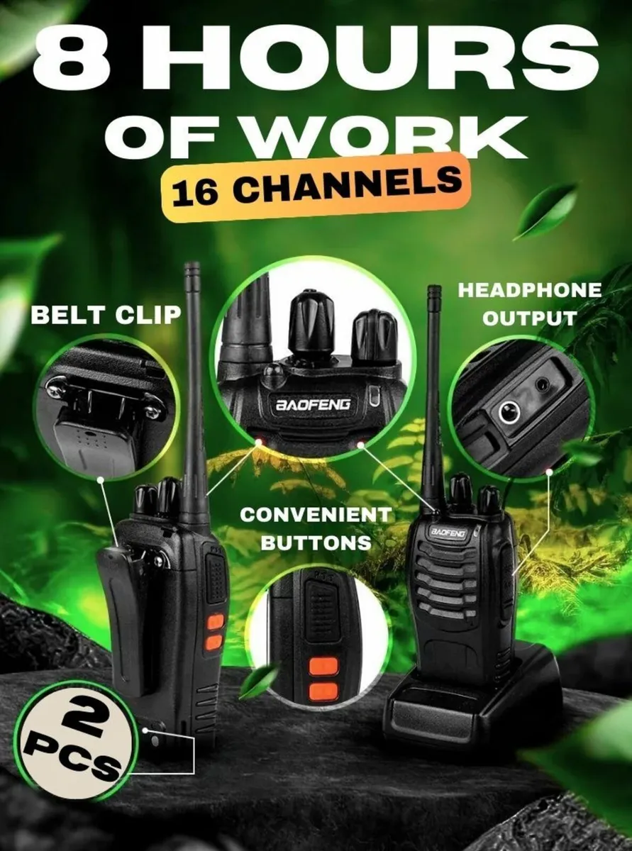Long Range Walkie Talkie Radios Handheld Set of 2p - Image 4