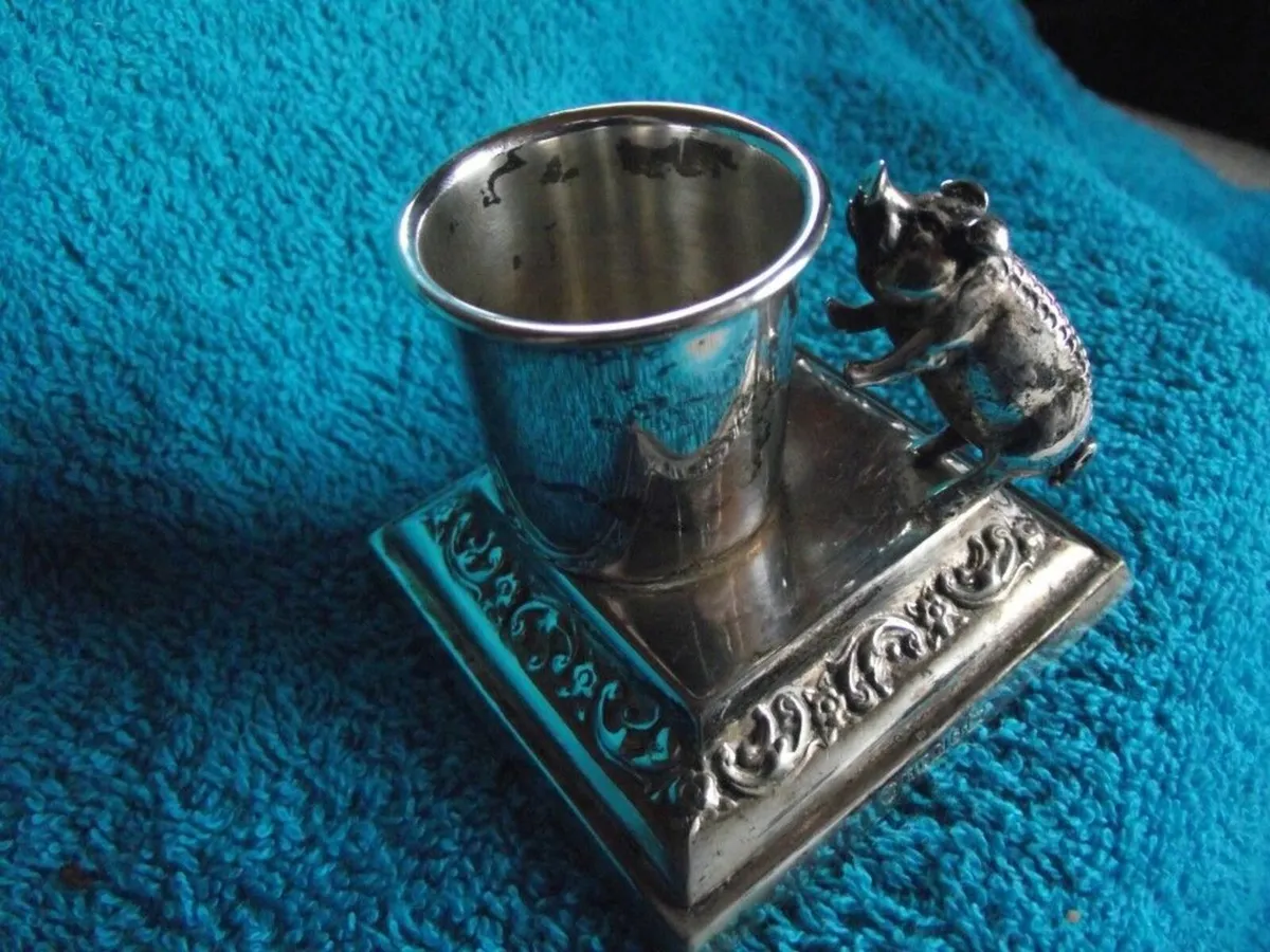 Antique Silver Plate Table Vesta With Pig Striker - Image 4