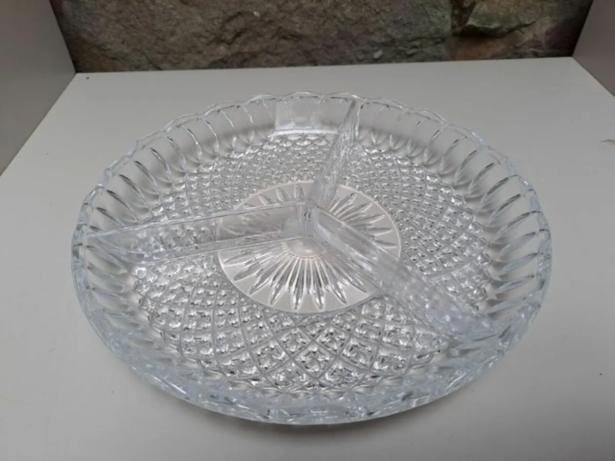 Vintage pressed glass relish dish - Image 1