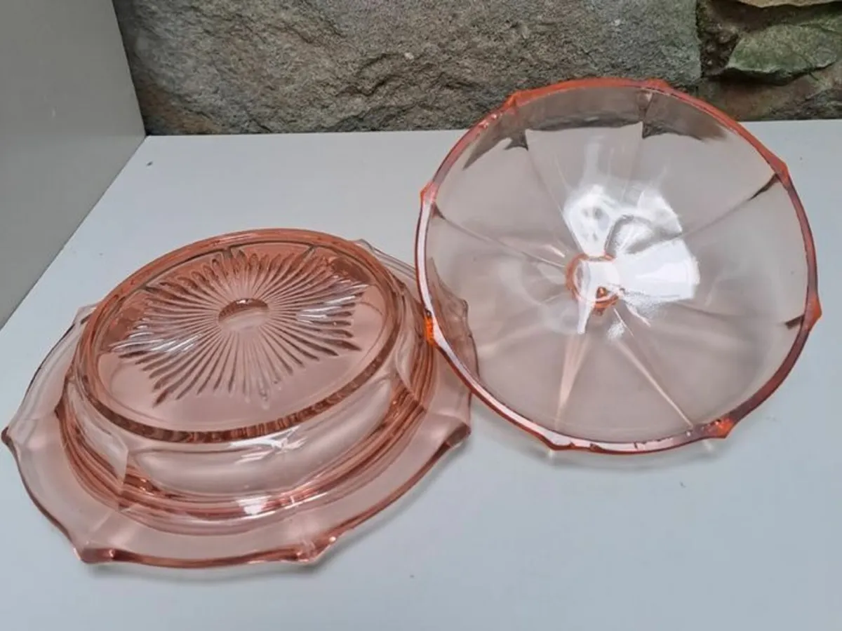 Vintage glass butter dish - Image 2