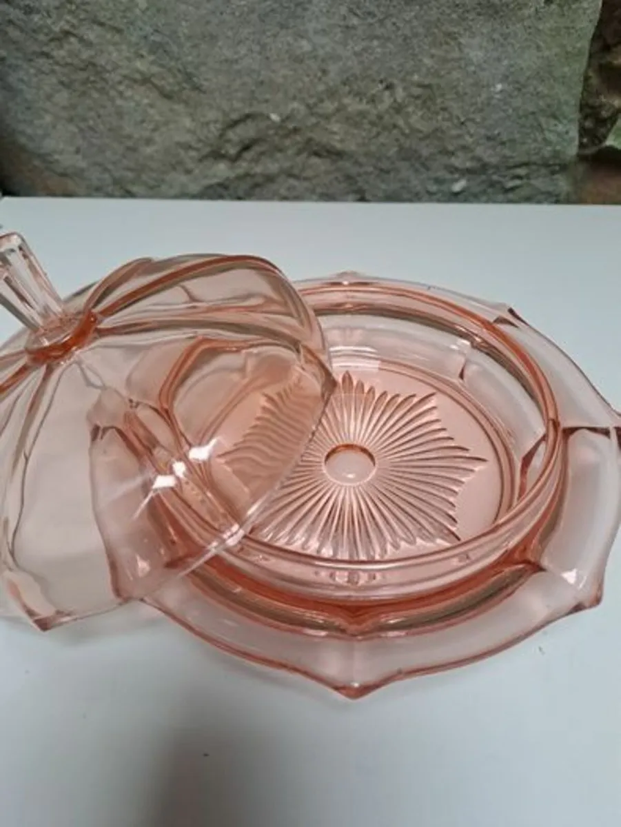 Vintage glass butter dish - Image 3