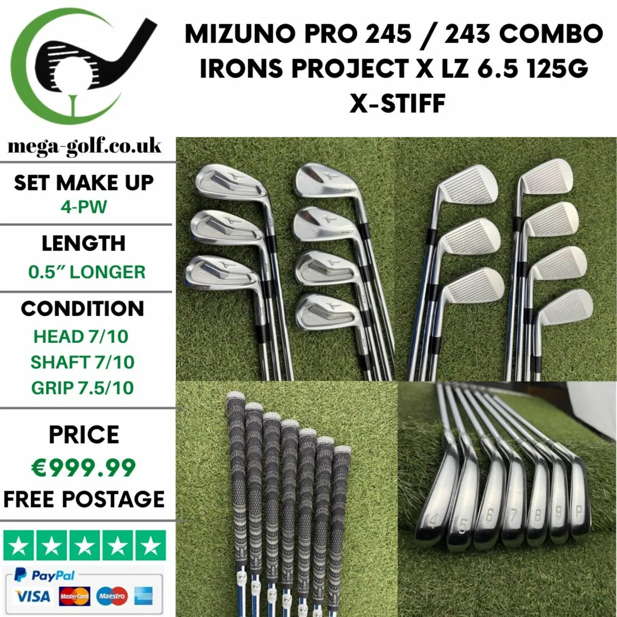 MIZUNO PRO 245 / 243 COMBO IRONS / 4-PW / X-STIFF - Image 1