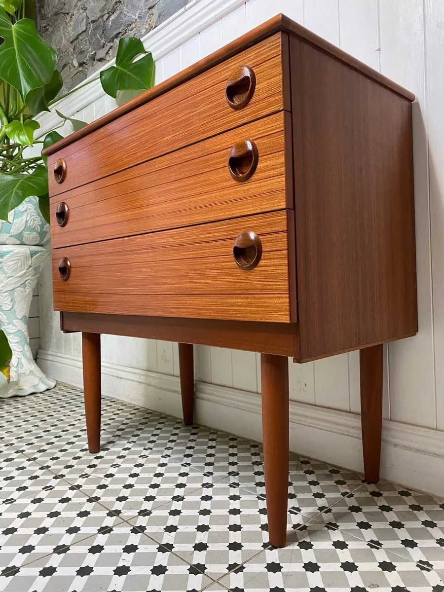 Mid Century Teak Tallboy Chest of Drawers - Image 1