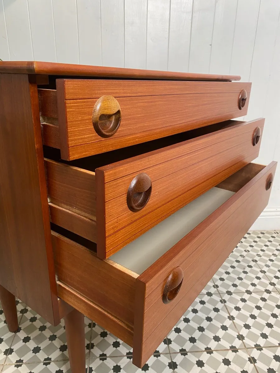 Mid Century Teak Tallboy Chest of Drawers - Image 3