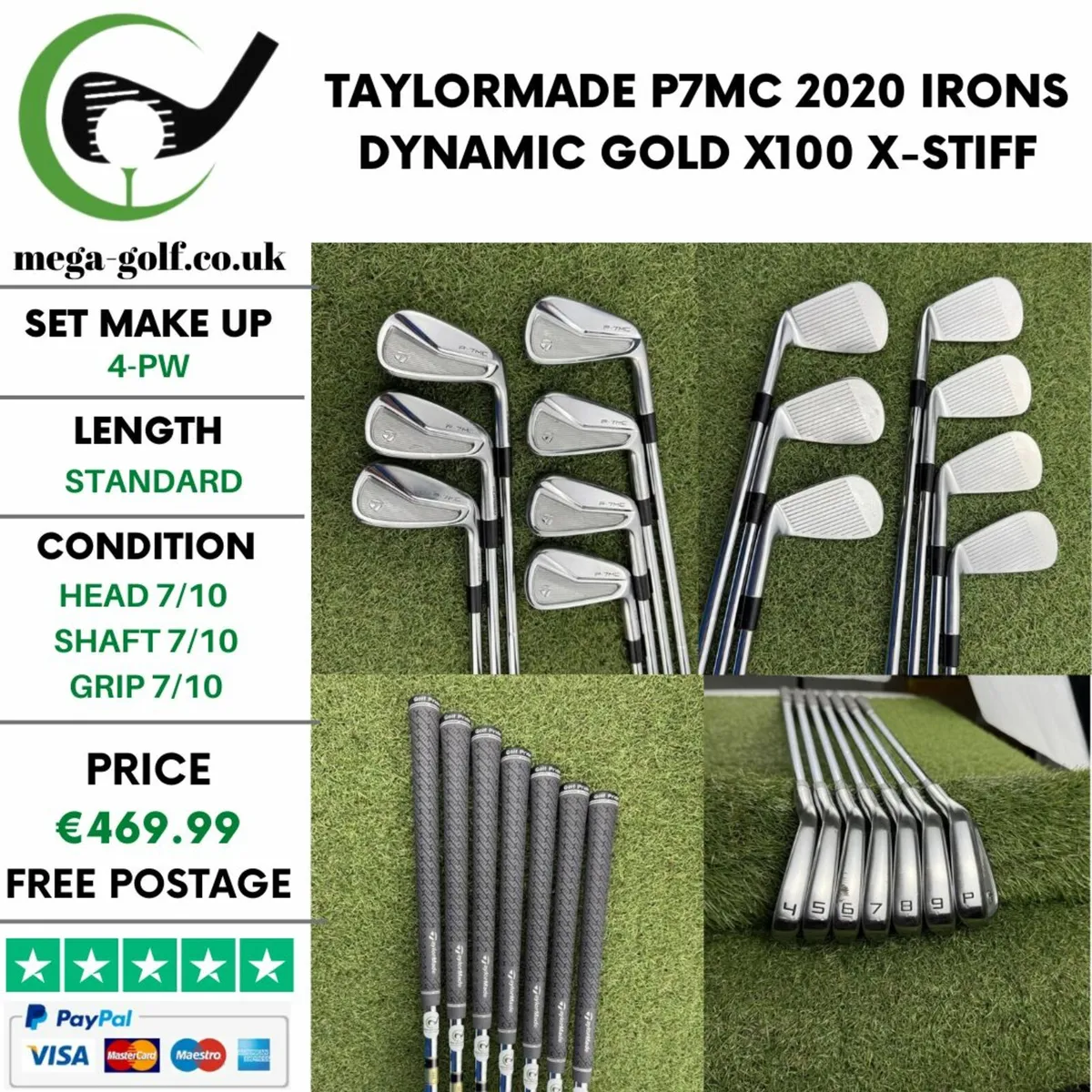 TAYLORMADE P7MC 2020 IRONS / 4-PW / X-STIFF - Image 1