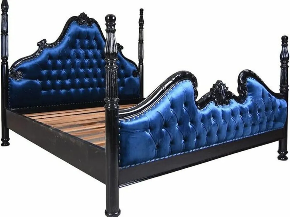 FOUR-POSTER BED CHATEAU solid mahogany wood, maste - Image 4