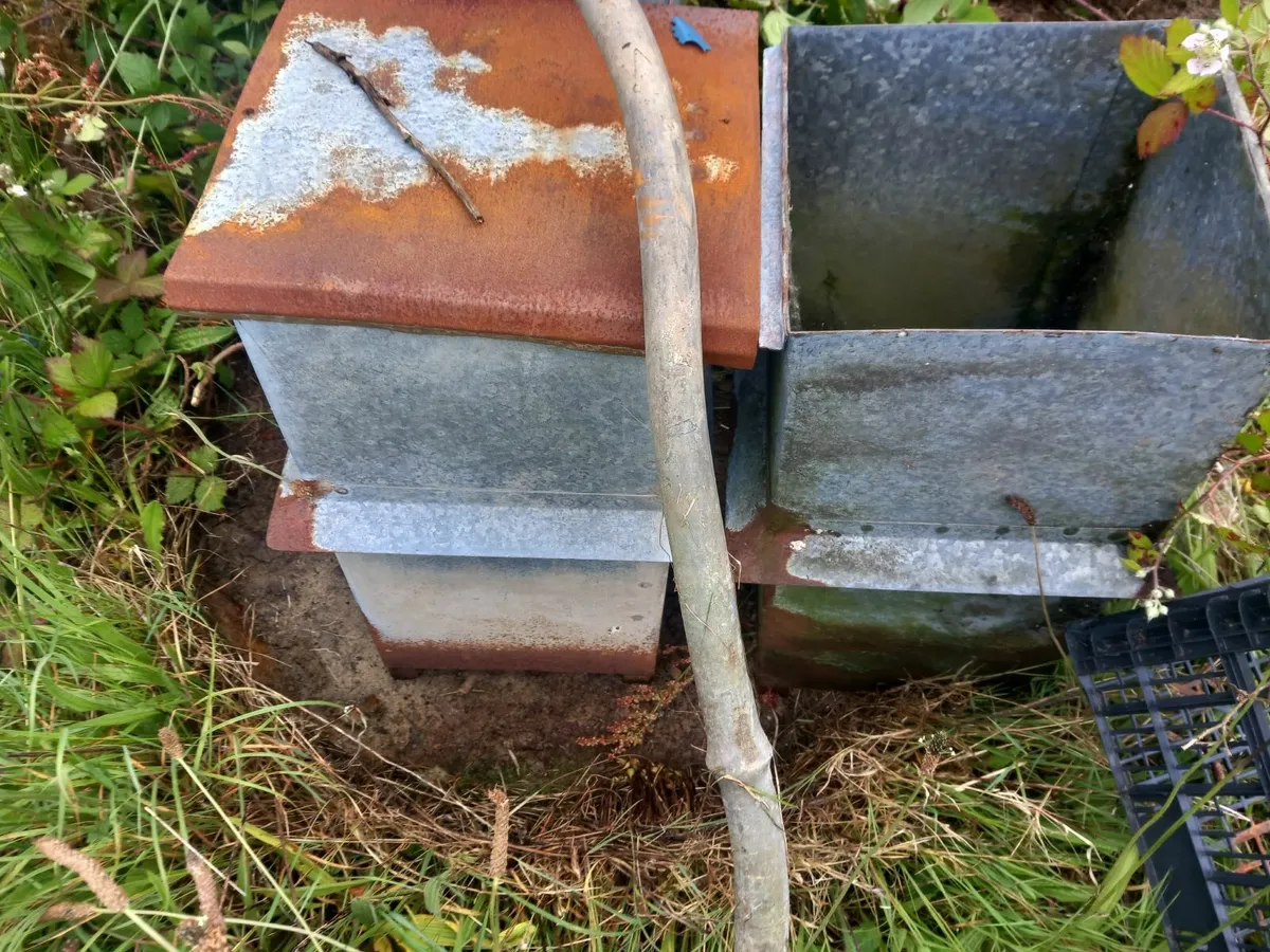 Lamb feeder. Old sprayer. Tyres - Image 3