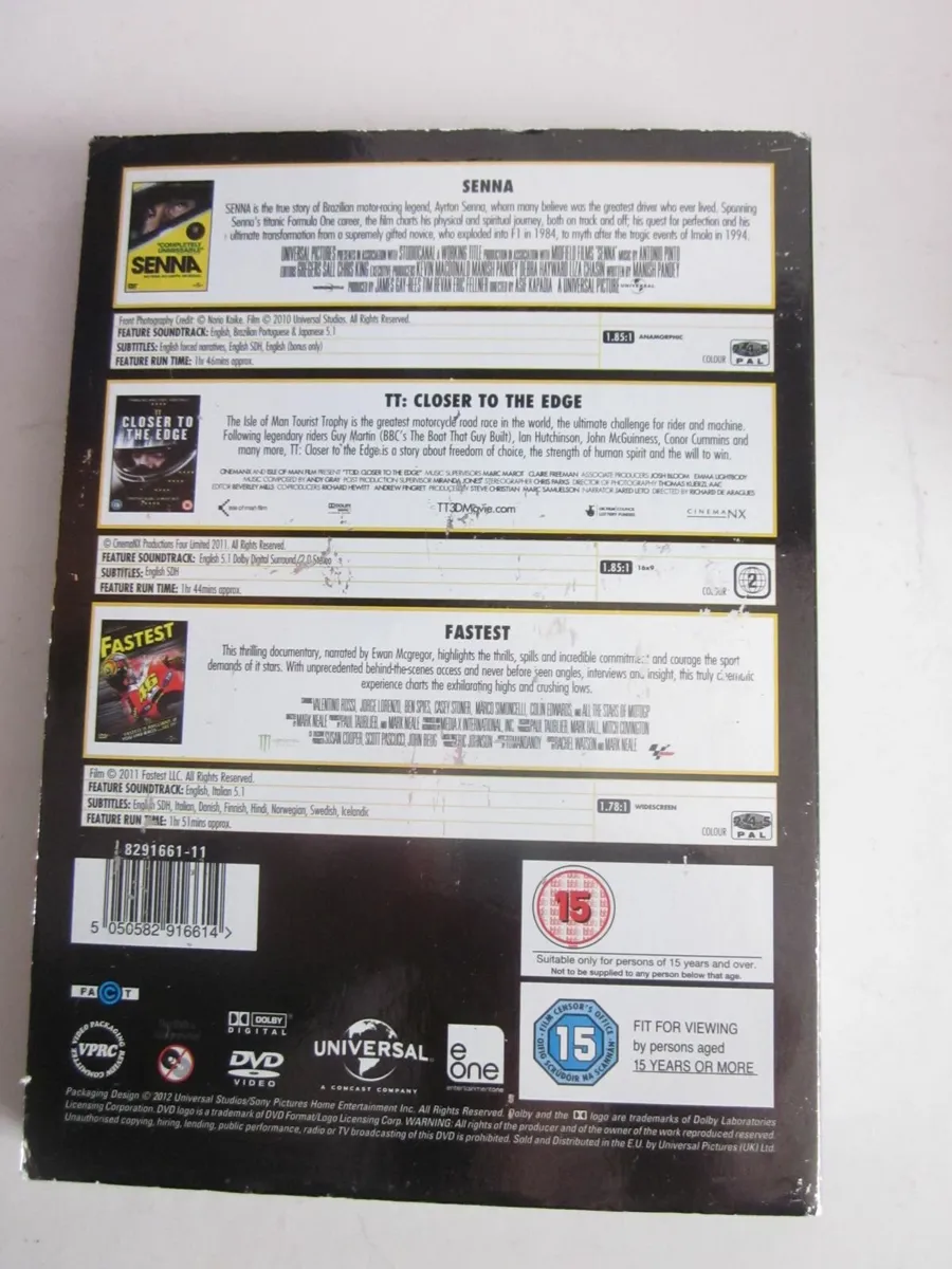 3 Box DVD /Senna/TT Closer to the Edge/Fastest - Image 2