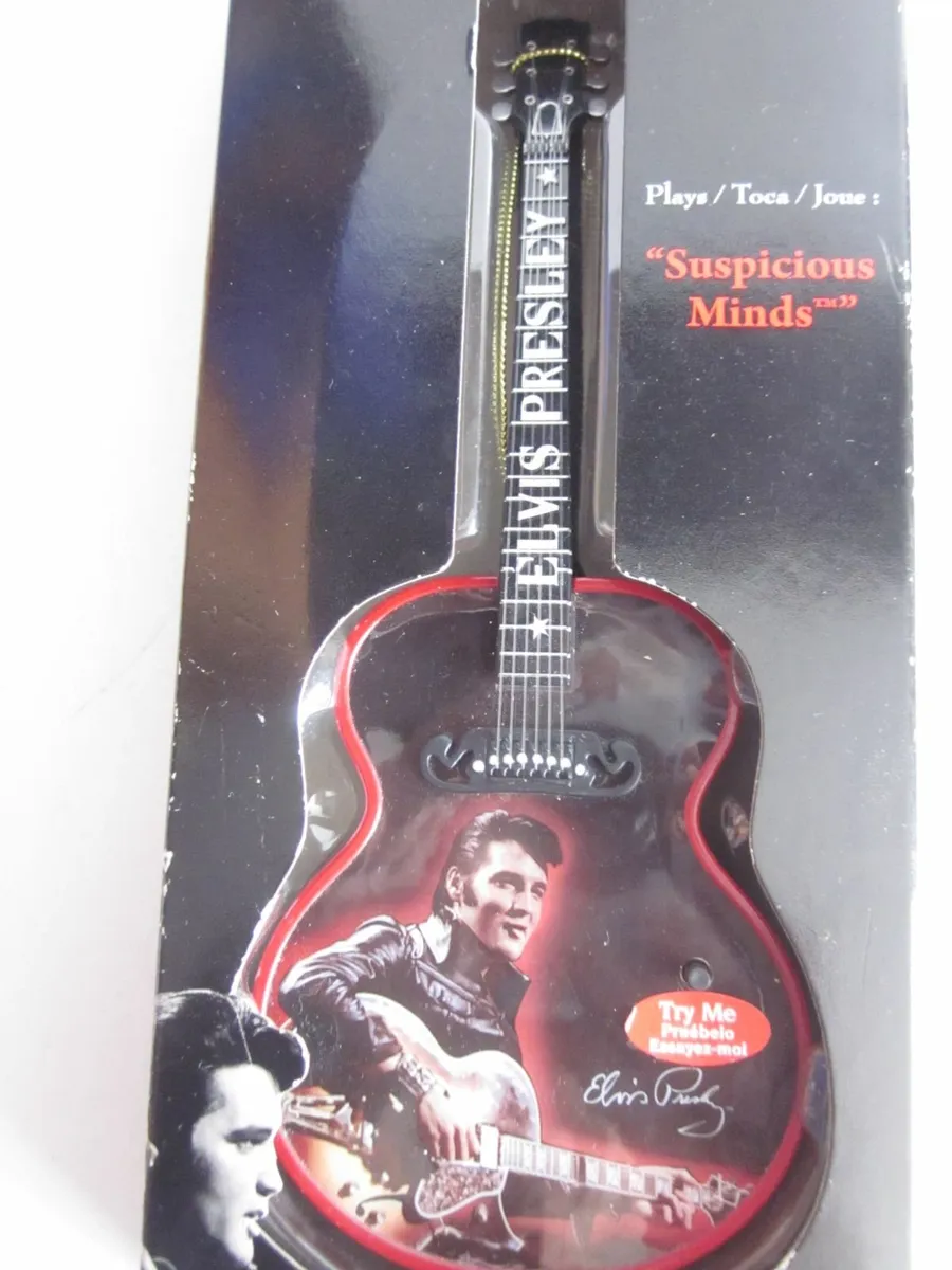 Elvis Illuminated Musical Ornament  Guitar Shape - Image 4
