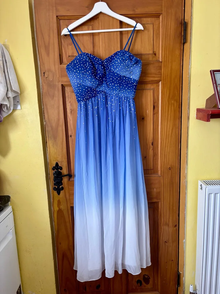 Blue ombré chiffon gown - Image 1