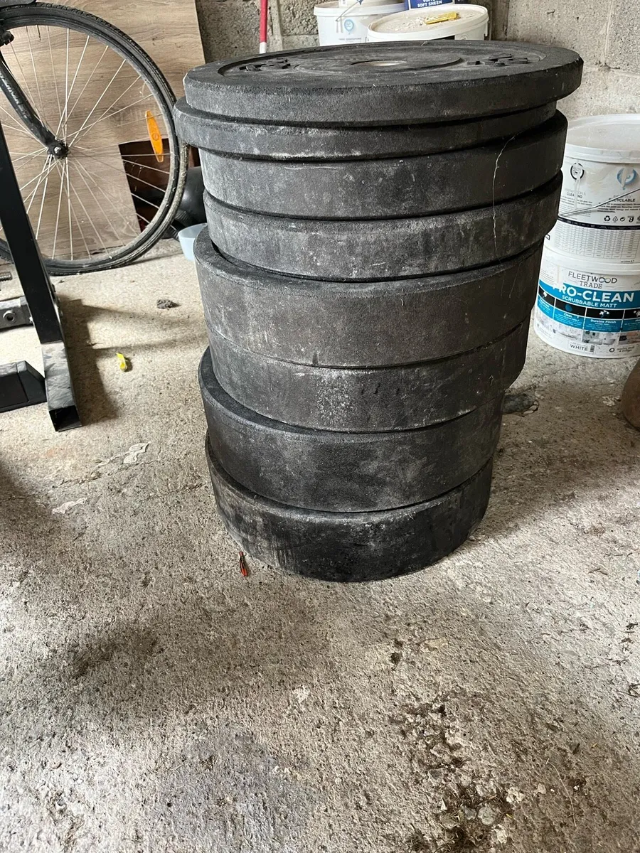 Bumper plates and bar - Image 1