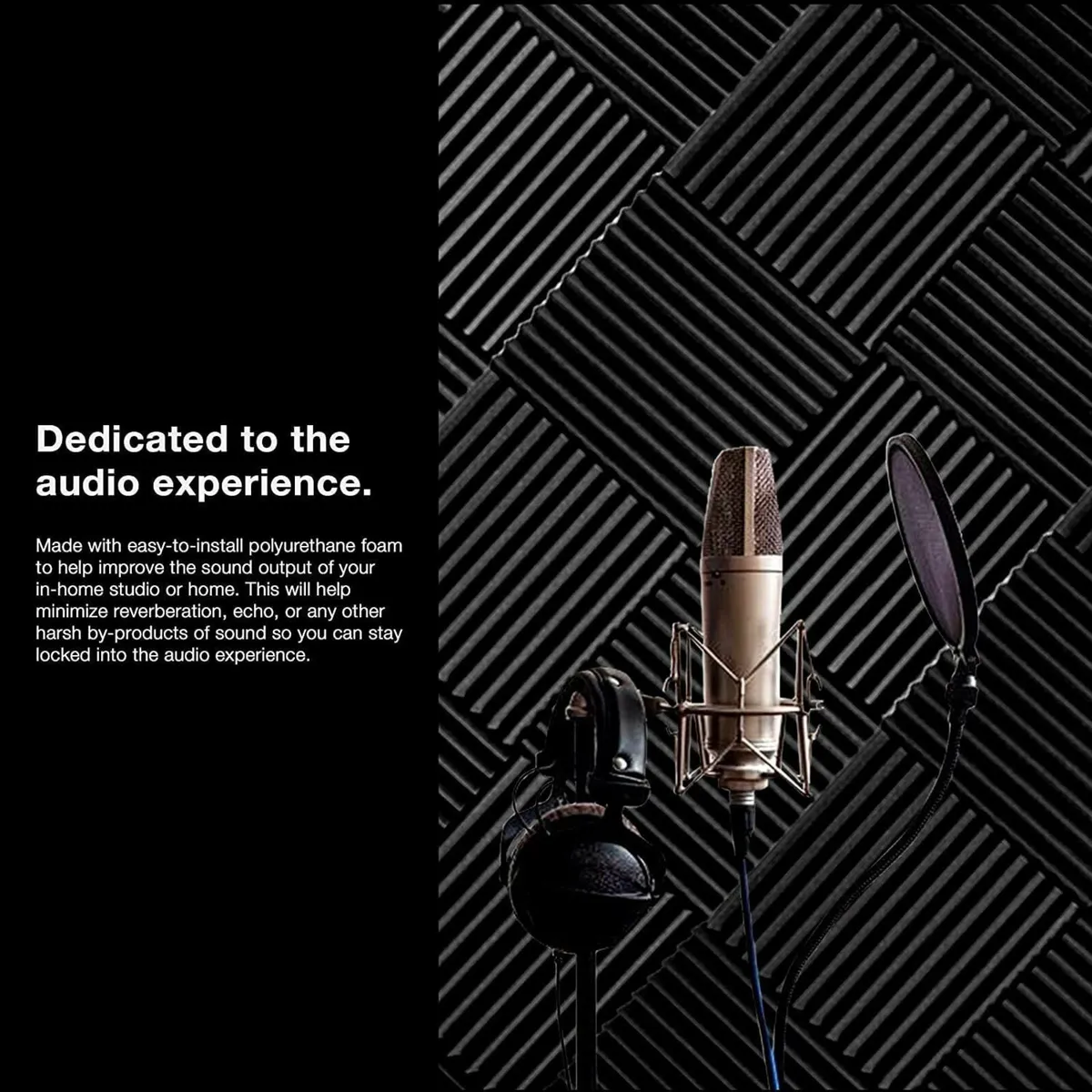 12 Pack Set Acoustic Panels, 1"x12"x12" Soundproof - Image 4