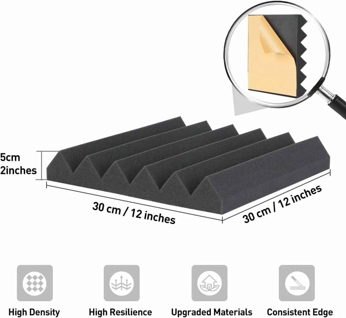 24 Pack Sound Proofing Panels 12" x 12" x 2" - Image 3