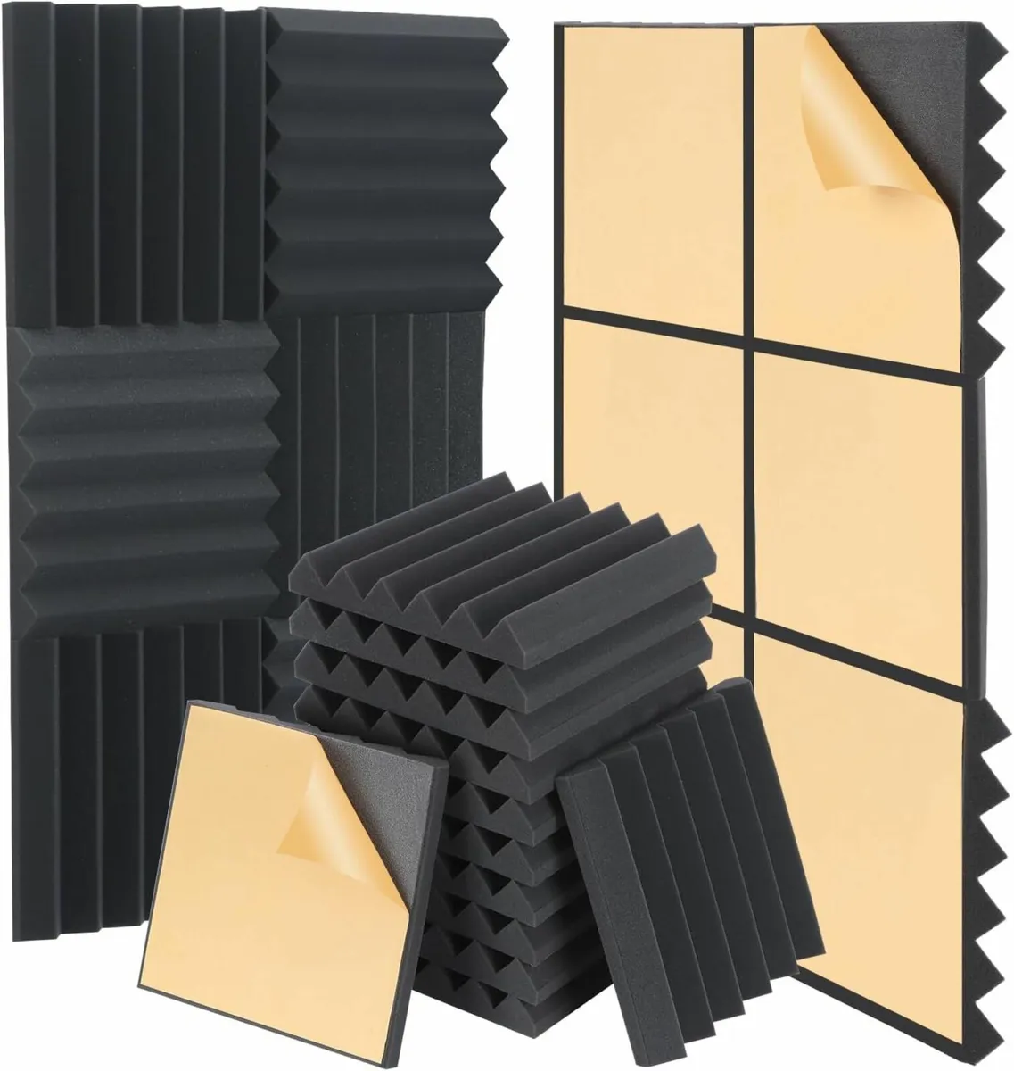24 Pack Sound Proofing Panels 12" x 12" x 2" - Image 1