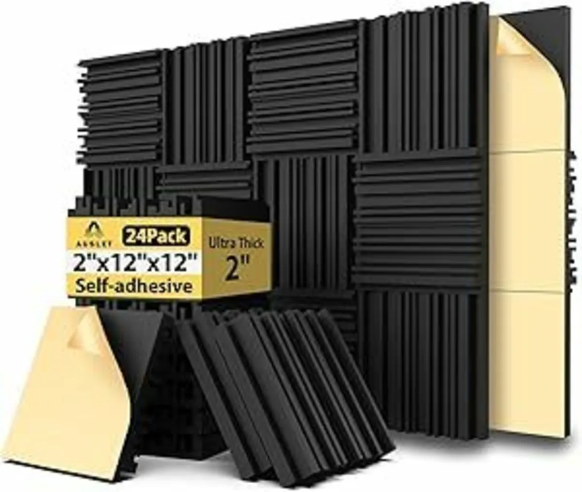24 Pack Sound Proofing Panels Studio 12"x12"x2" - Image 3