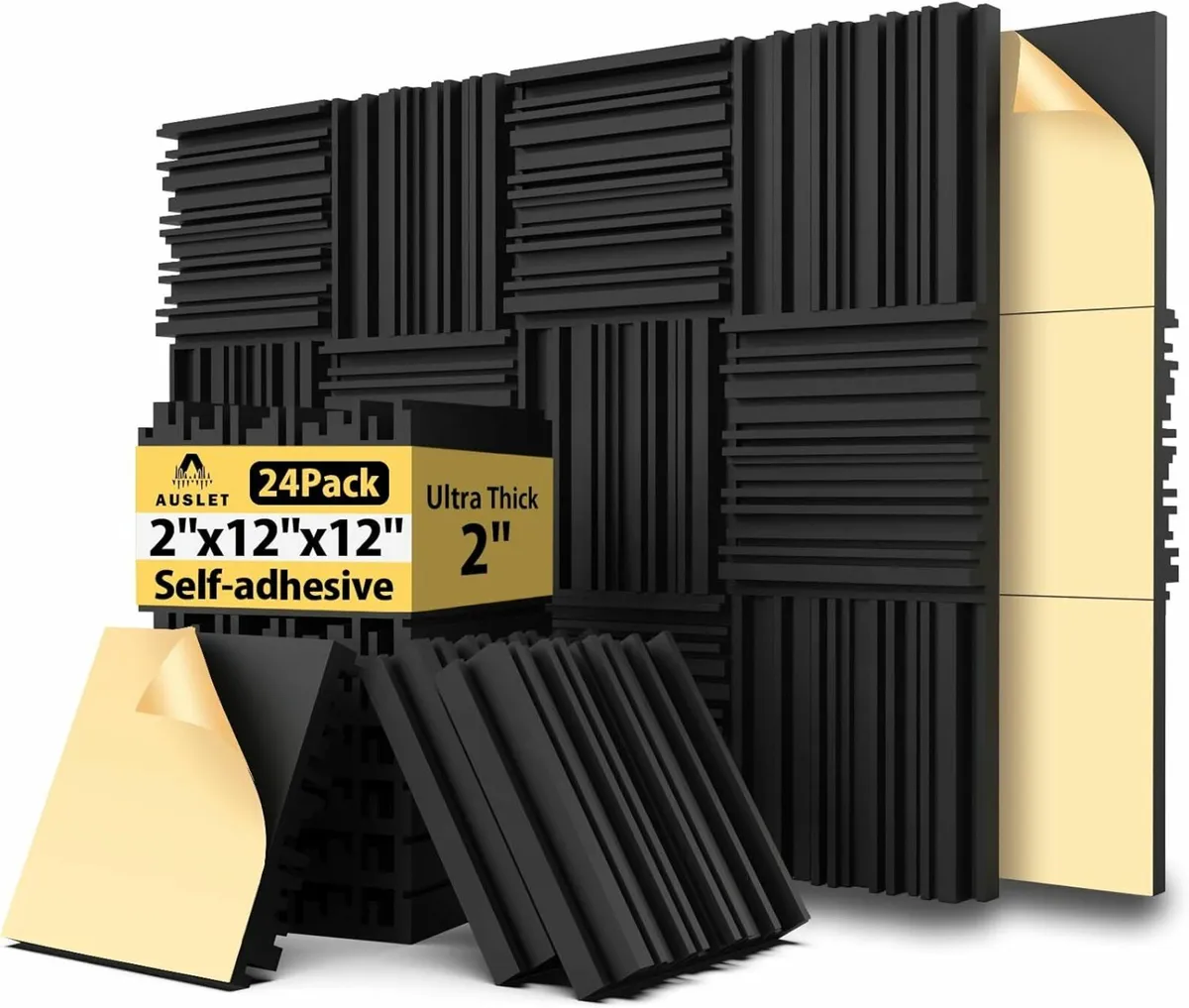 24 Pack Sound Proofing Panels Studio 12"x12"x2" - Image 1