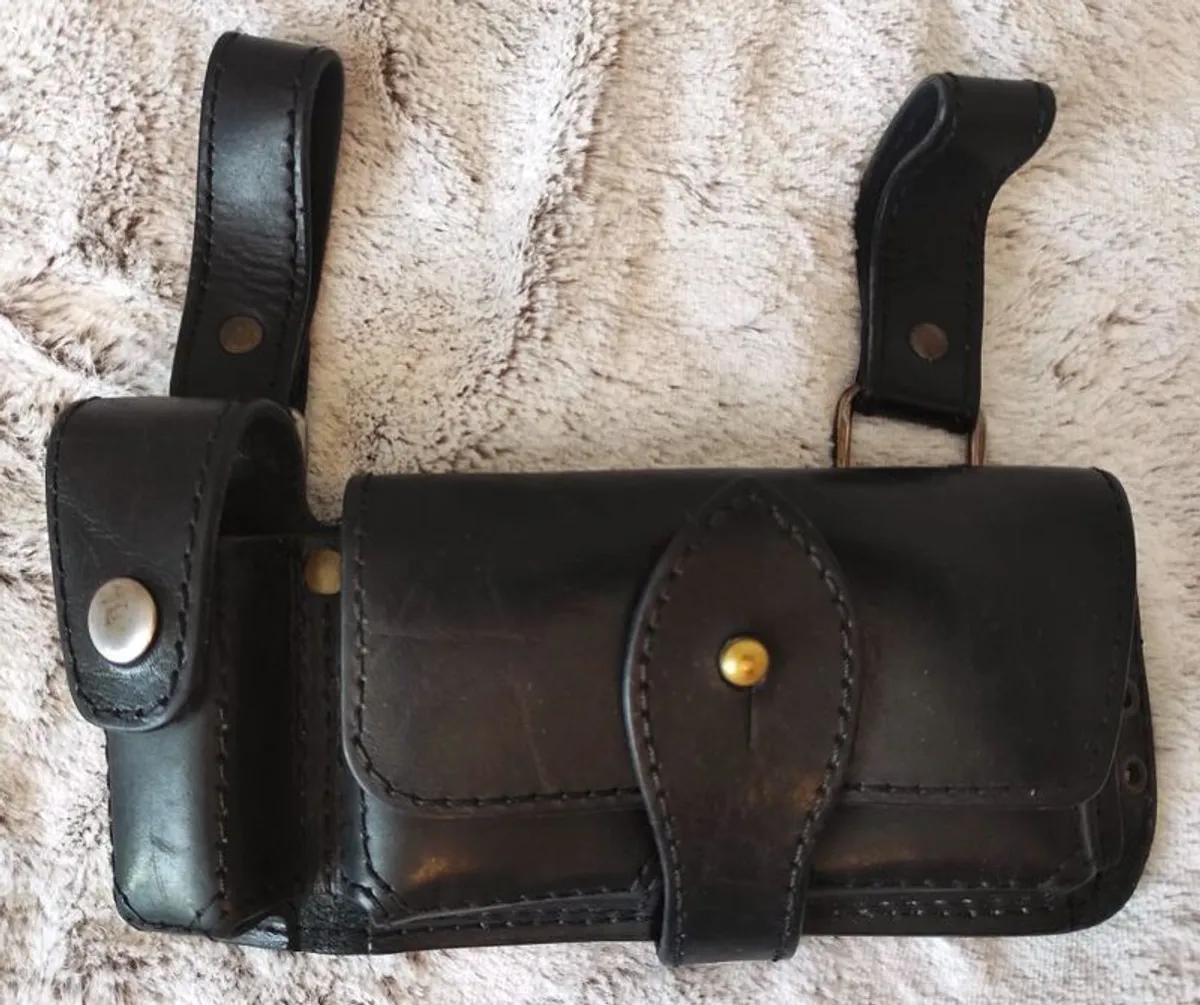 Leather Belt Bag with Two Pockets (Handmade) - Image 1