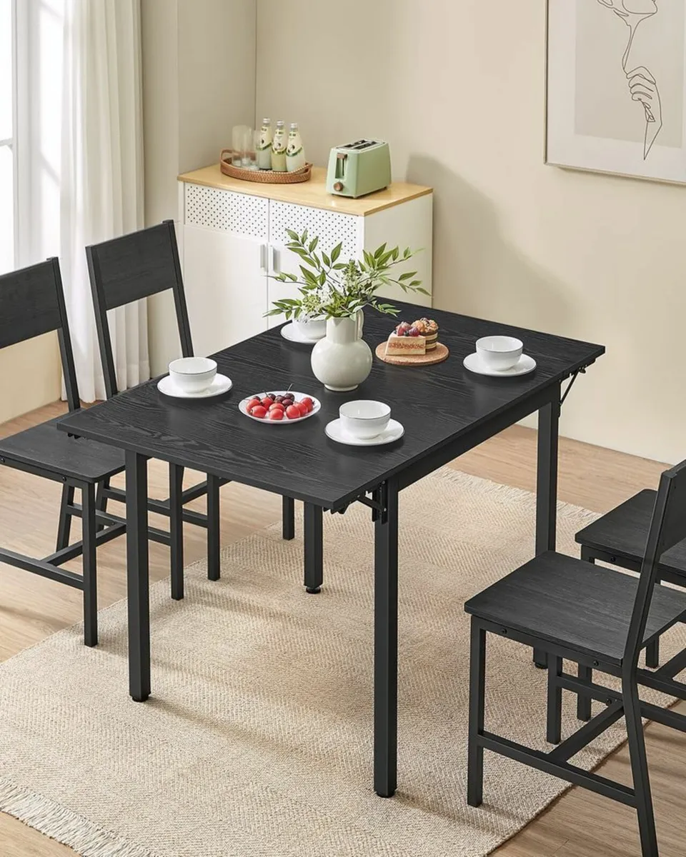 Foldable Dining Table for 4 People Space-Saving, S - Image 4
