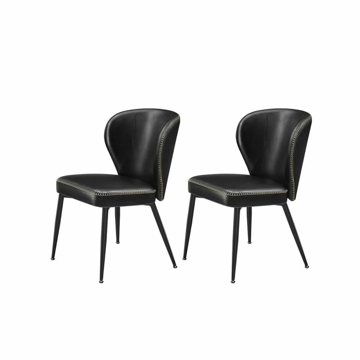 2 x Dining Chairs Faux Leather Set of 2 - Image 1