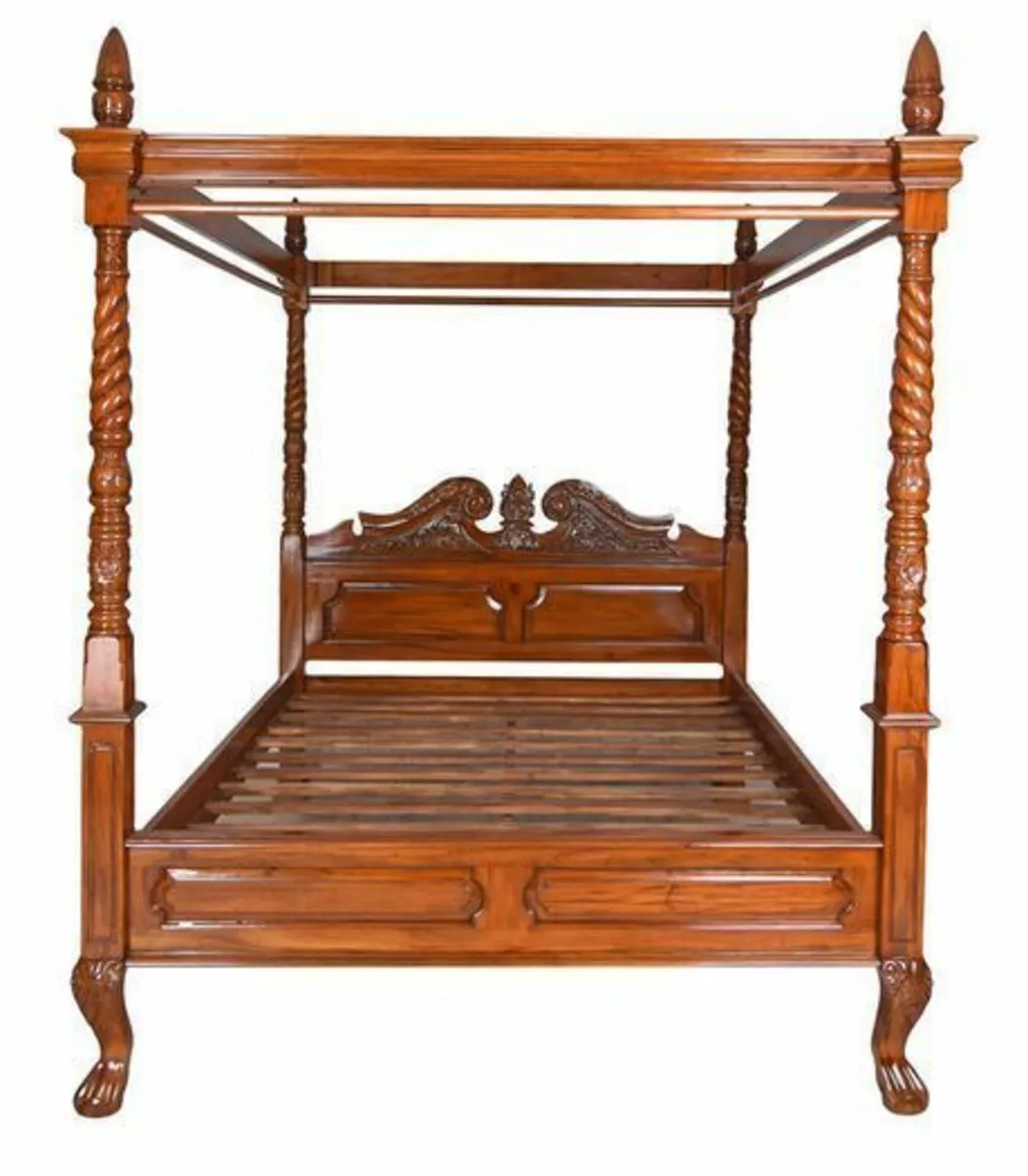 4-Poster Bed Elegant French Mahogany 4-Poster Bed - Image 4