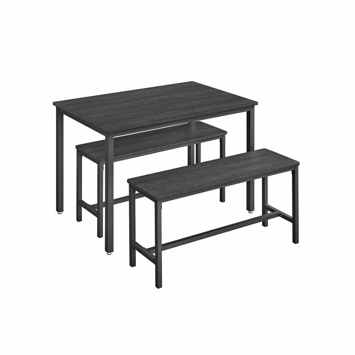 Dining table, kitchen table set, with 2 benches - Image 4