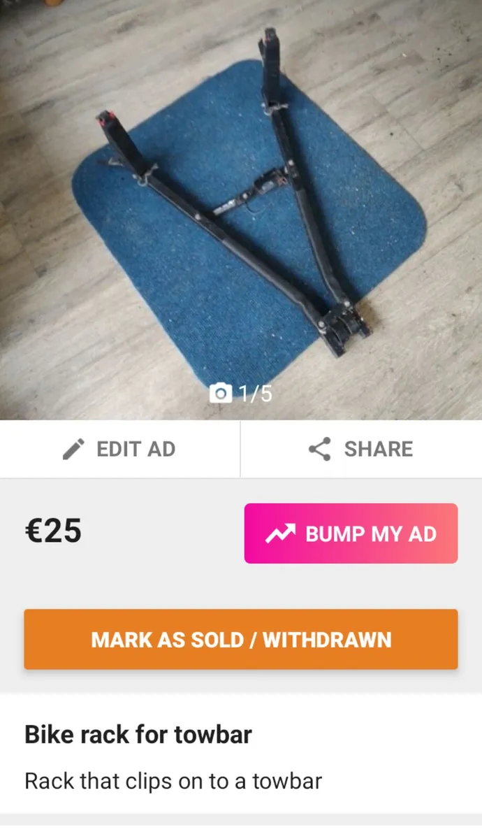 Bike rack for towbar
