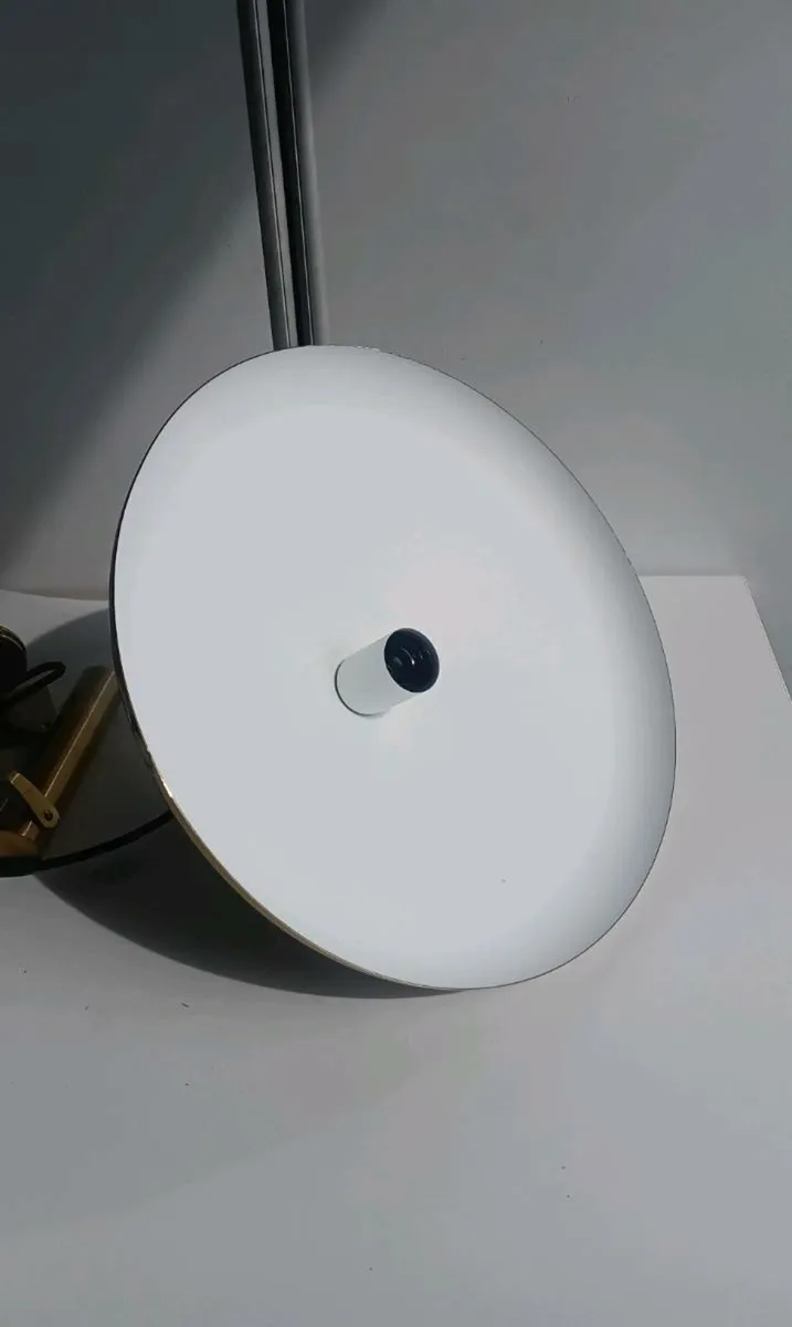 Vintage Golden Metal Pendant Lamp with Pulley Syst - Image 3