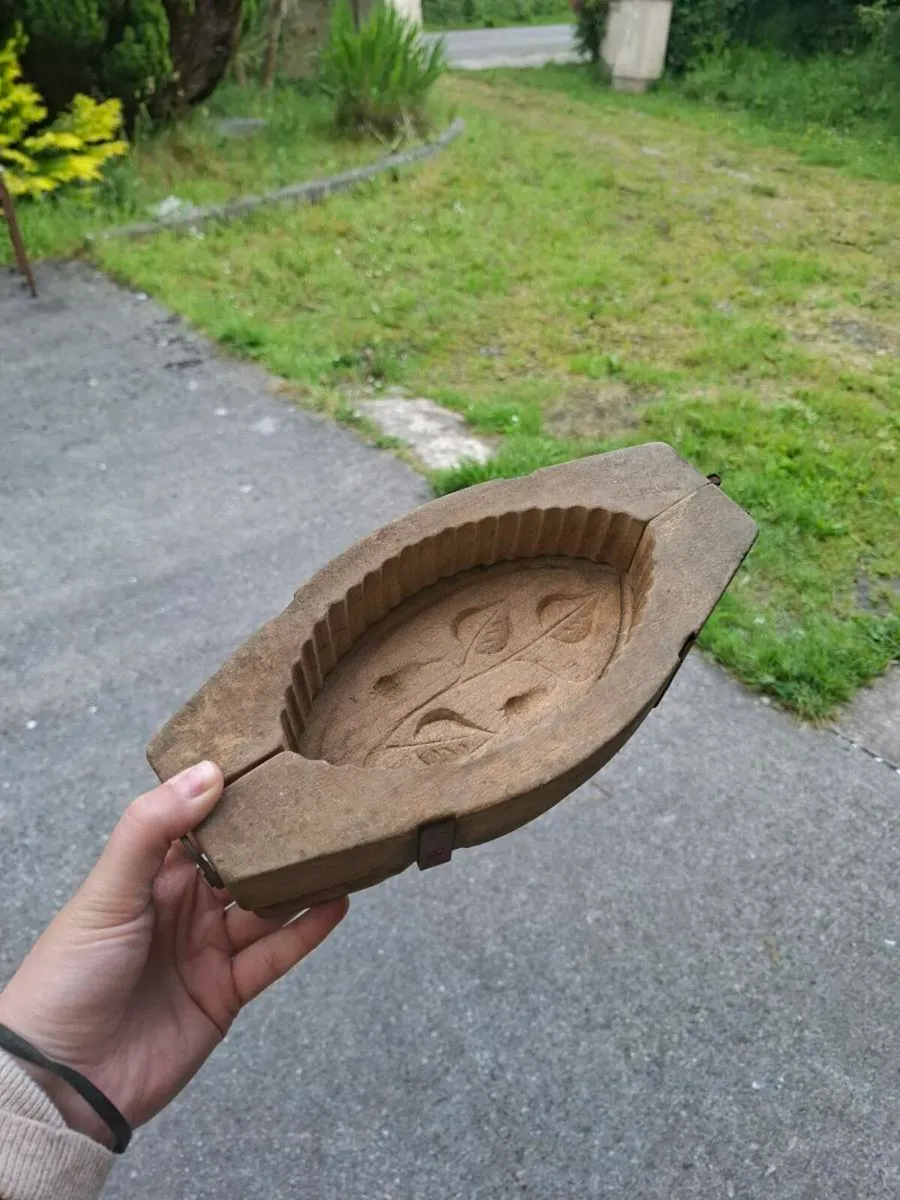 By post only antique wood butter mold - Image 1