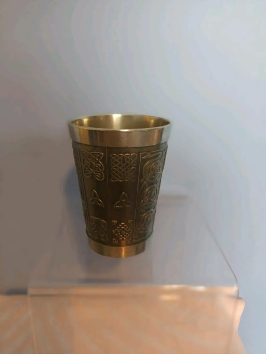Pair Irish  Celtic Pewter WHISKEY Beakers. - Image 3